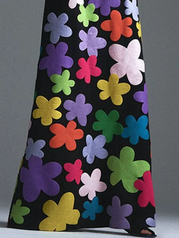 Celeste | Women's Floral Maxi Dress with Long Sleeves & Asymmetric Hem