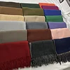 Plain Dual Colors Women Men Unisex Tassels Scarf Shawl