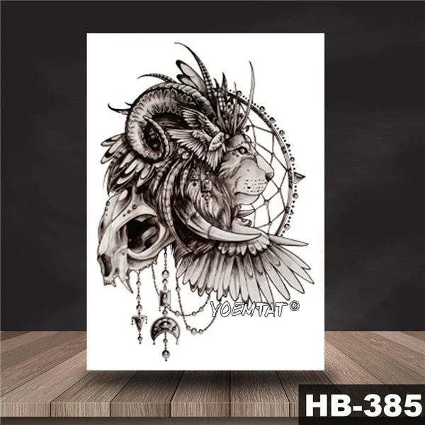 Waterproof Temporary Tattoo Sticker Black color dragon pattern tattoo Water Transfer Skull body art fake tattoo For Women Men