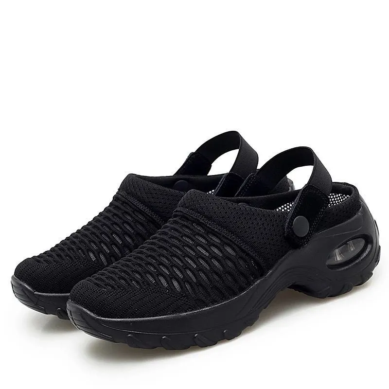 Breakj Breakj Lady Summer Hanb Yarn Cloth Cloth Slippers Rock Mother Half-Storage Sandals Two Sides Wear