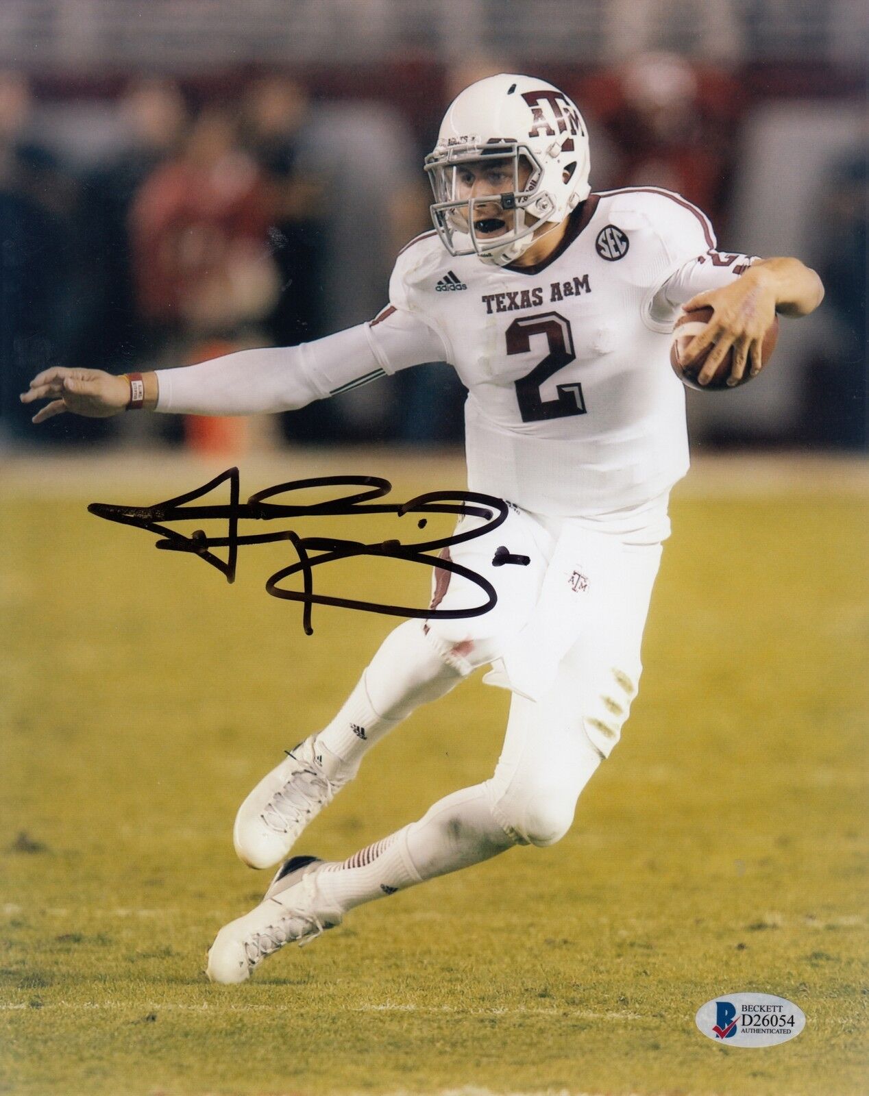 Johnny Manziel #0 8x10 Signed 8x10 Photo Poster painting Beckett Texas A&M Aggies 04118