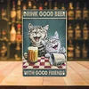 Cat Drinking - Metal Tin Signs(8*12Inch/12*16Inch) - Bar&Animal