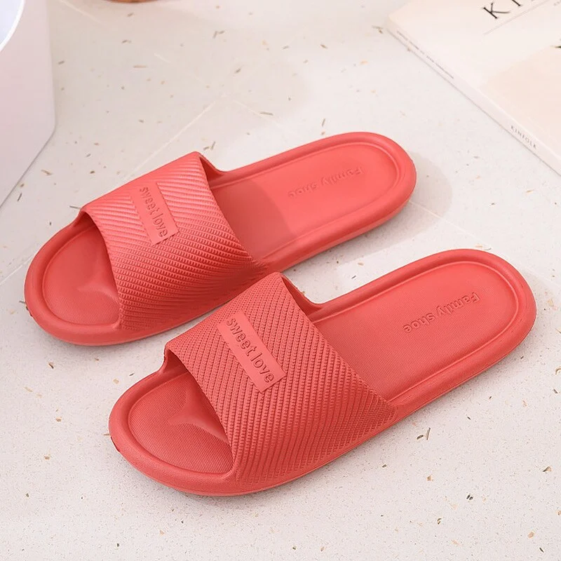 Indoor Slippers Women Concise Non-Slip Bath Slides Couple Men Summer Home Slippers Solid Color Casual Shoes Woman