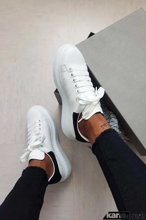 Lace Up White Sneakers