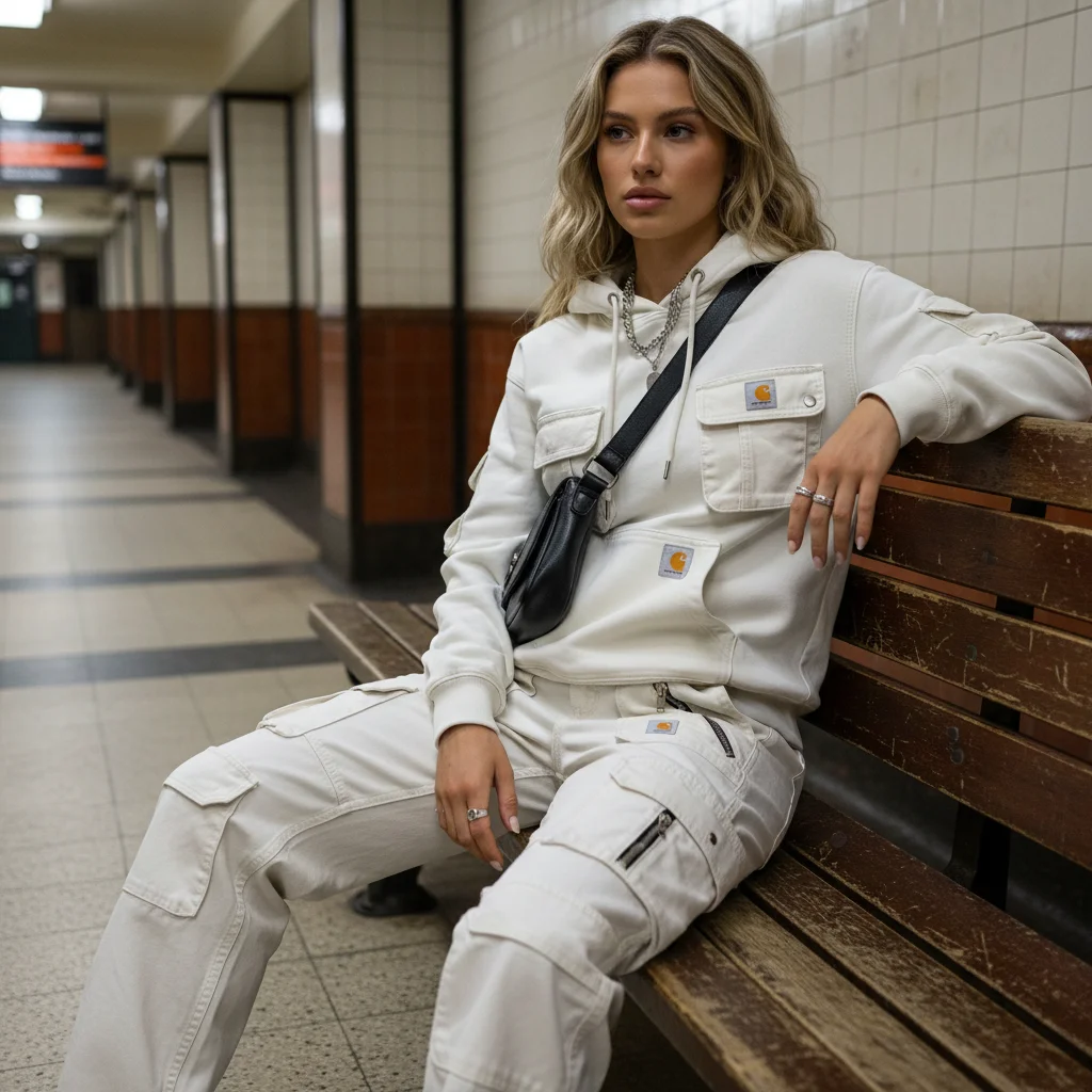 Street Style Multi-functional Multi-pocket Retro Washed Hooded Sweatshirt