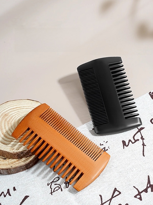 Beard Comb Pear Wood Grate Comb Wide Tooth Men's Beard Comb Super Dense Tooth Peach Wood Comb Household