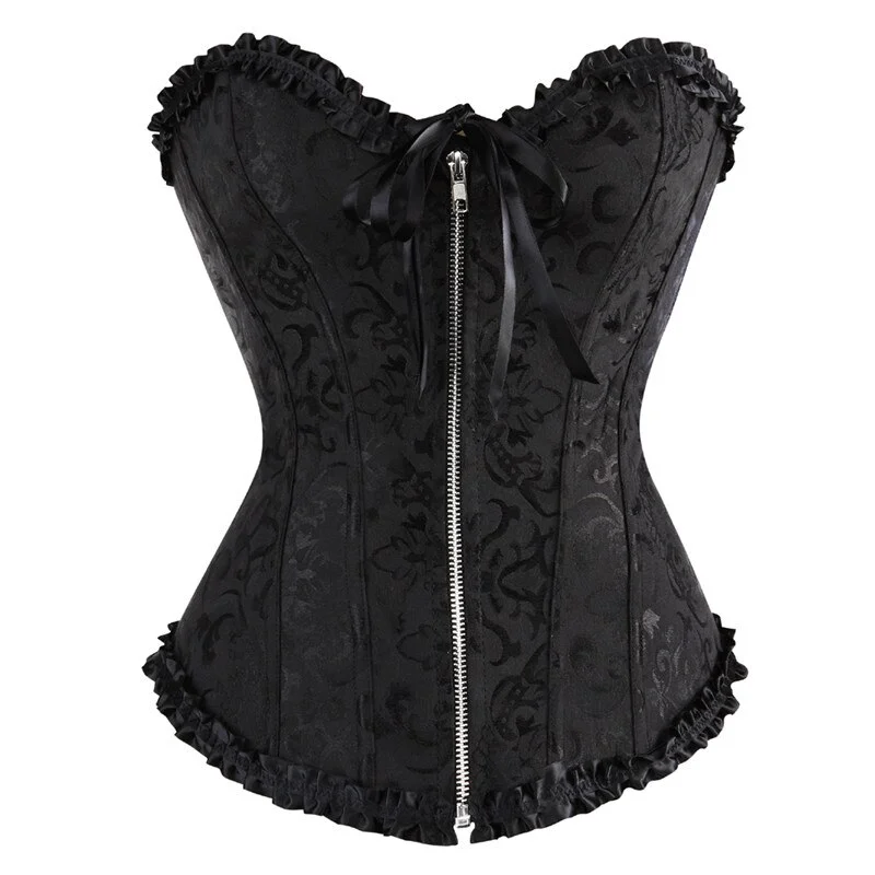 Billionm women corset lingerie sexy gothic zipper front corsets and bustiers top bridal wedding plus size black red white korsett vintage