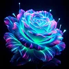 Diamond Painting -5D Full Round Drill Neon Blue Rose(40x40cm-Box Packagin)