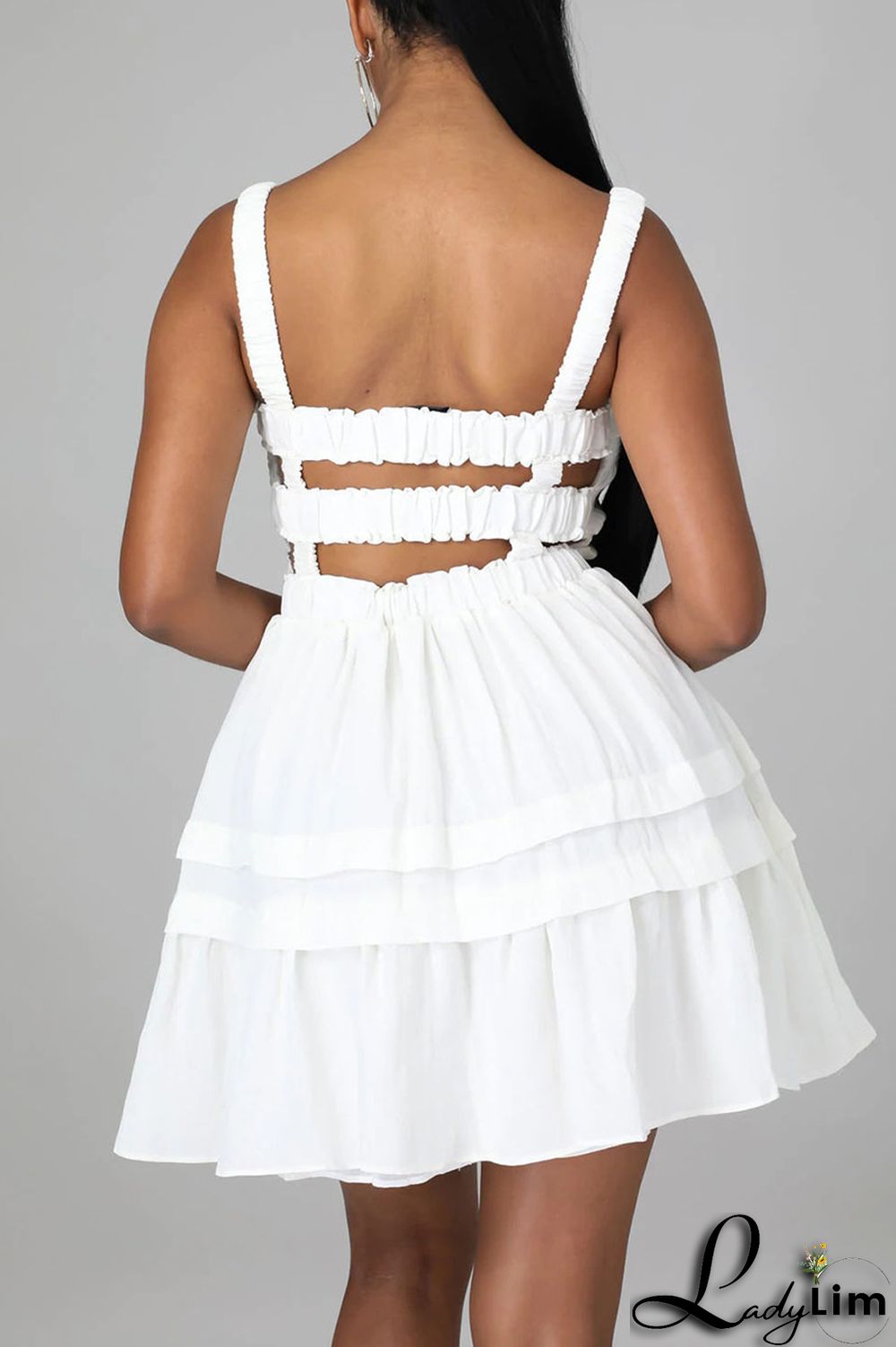 Rose Red Sexy Solid Patchwork Fold Stringy Selvedge Spaghetti Strap A Line Dresses