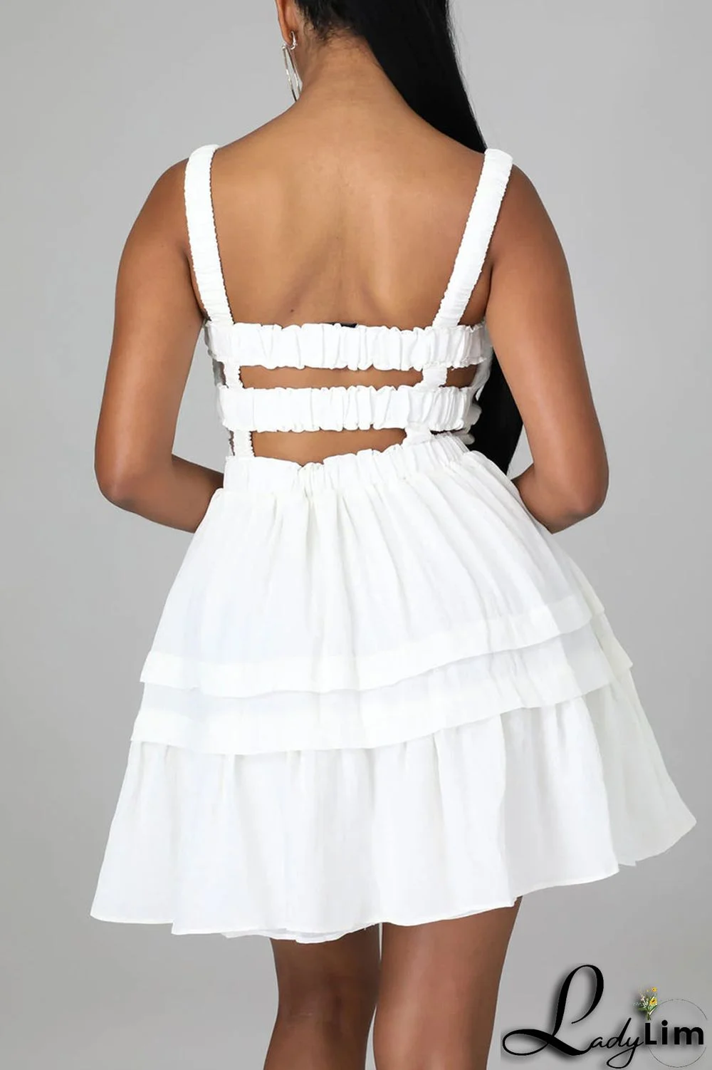 Rose Red Sexy Solid Patchwork Fold Stringy Selvedge Spaghetti Strap A Line Dresses