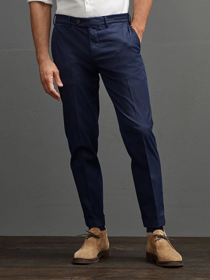 Men's Comfort Cotton Fitted Trousers