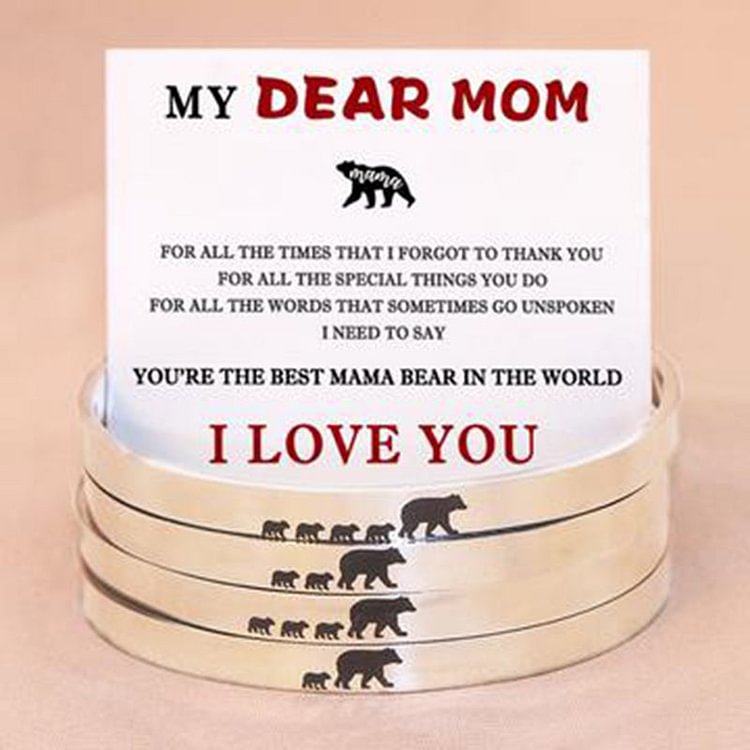 For Mom Mama Bear Cuff Bracelet
