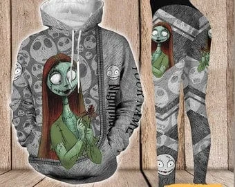 Pornhint Personalized Sally Hoodie, Jack And Sally Shirt, Sally Leggings, Hoodie Women, Gift For Women, Nightmare Before Christmas, Mother Day Gift