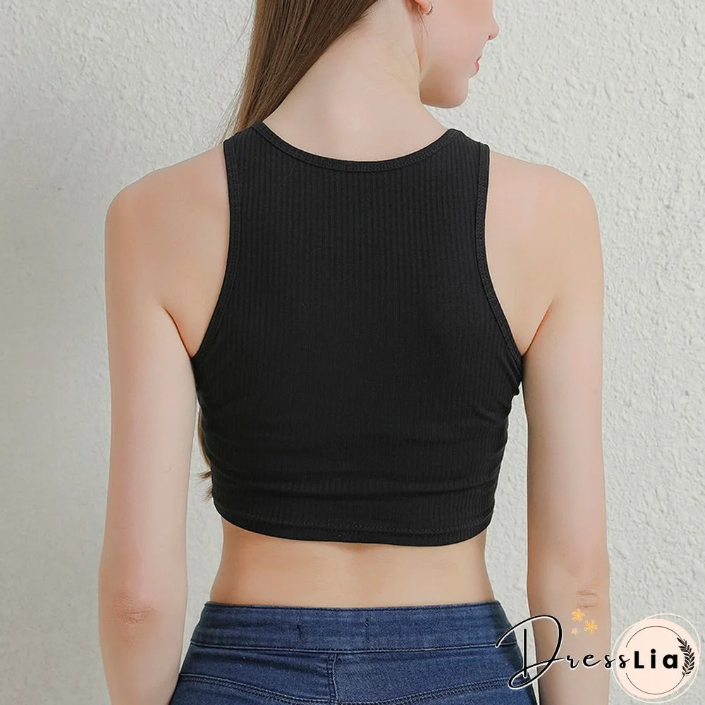 Ribbed Tank Tops Sexy Crop Vest Solid Harajuku Korean Female Off Shoulder Knitted White Summer Women Tops