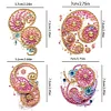 4Pcs Diamond Painting Brooch Abstract Totem Brooch Jewelry Kit DIY Diamond Pins