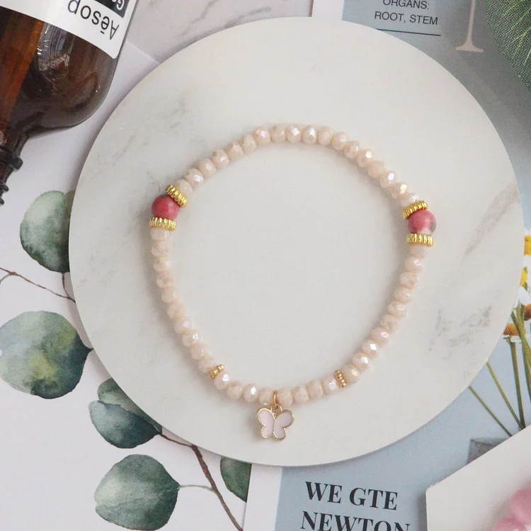 Girly Heart Natural Stone Bracelet