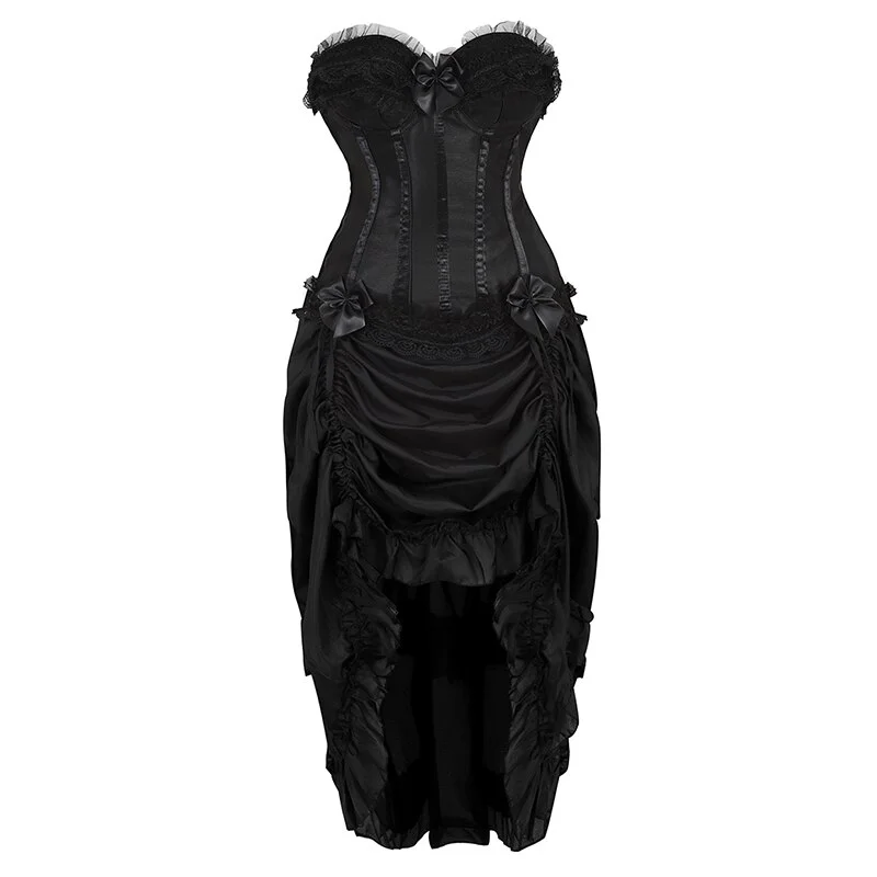 Billionm Corset Dress Vintage skirt Goddess Costume High Low Ruffle Party Pirate Skirts Lolita Medieval Victorian 3-piece Set