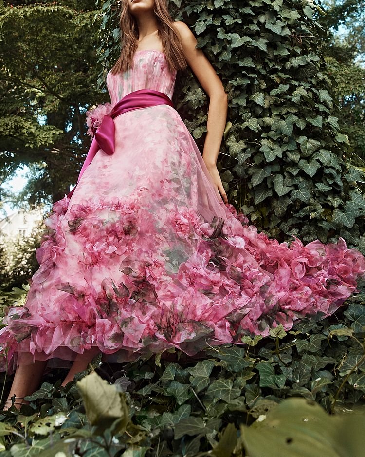 Women's Ruffled Print Dress