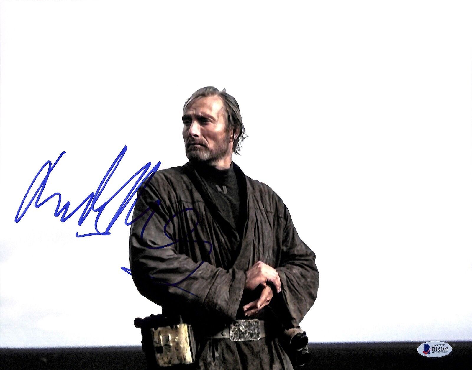 Mads Mikkelsen Signed 11x14 Photo Poster painting BAS Beckett COA Rogue One A Star Wars Story 2