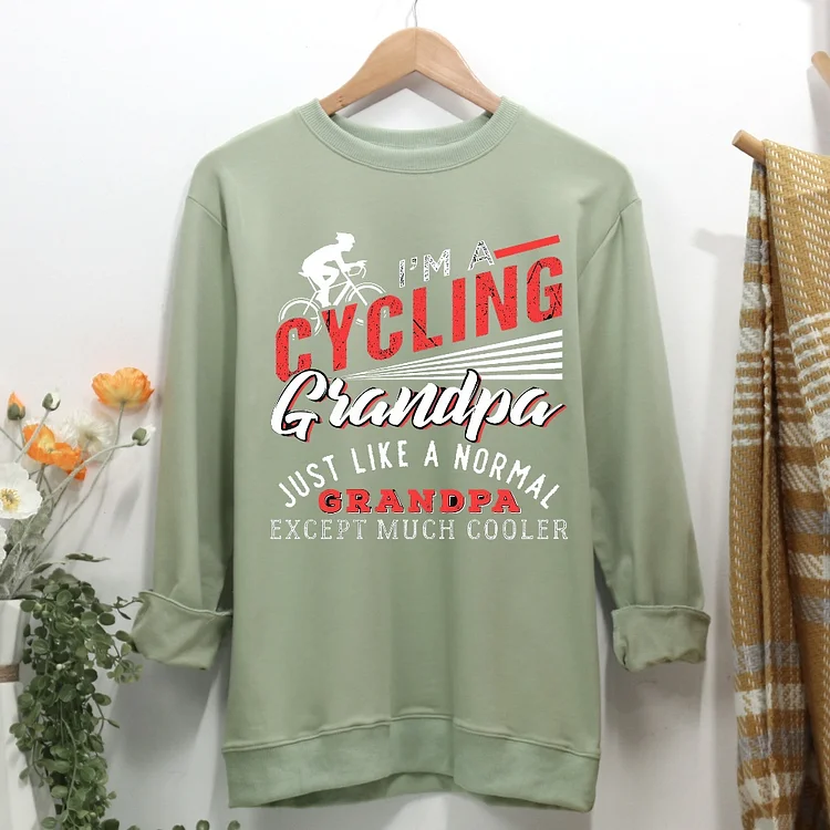 Cool Cycling Grandpa Women Casual Sweatshirt-Annaletters