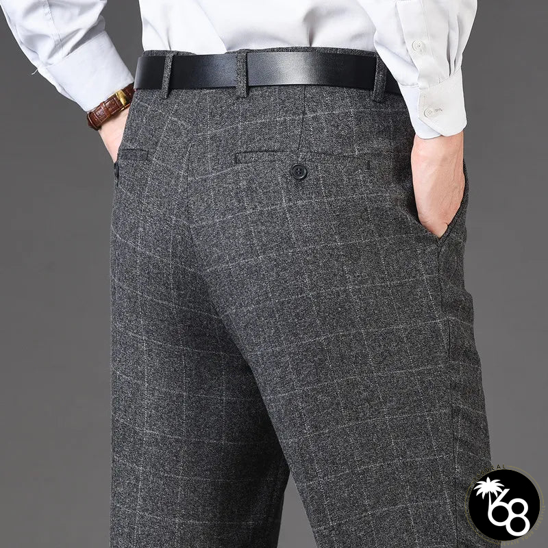 Men's Rayon Zipper Fly Closure Full Length Formal Wear Pants | 168DEAL