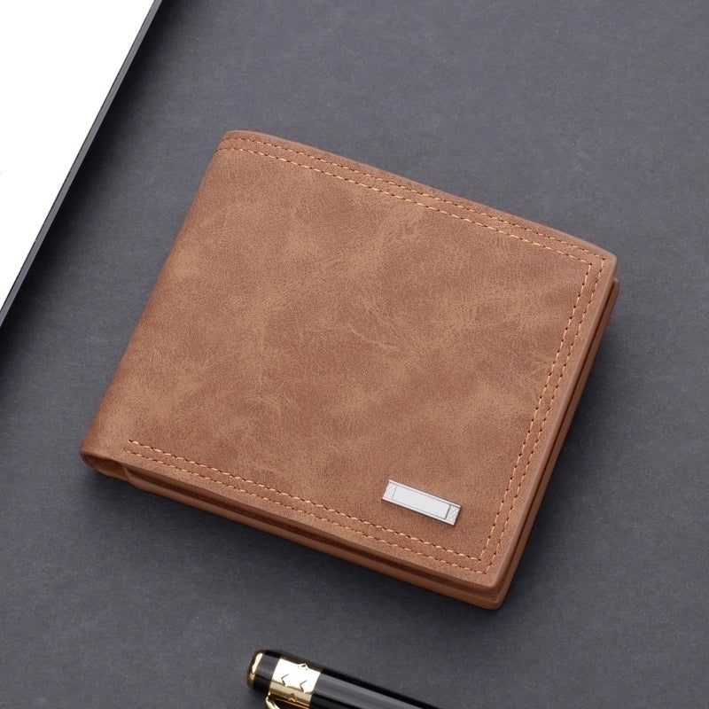 Men’s Solid Color Pu Leather Open Wallets