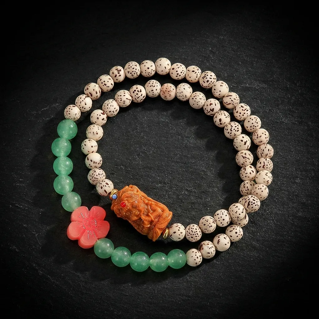 Celestial Grace: Star and Moon Bodhi Seed Bracelet with Hand-Carved Sandalwood Zaki Ram Celestial Bodhi & Sacred Sandalwood