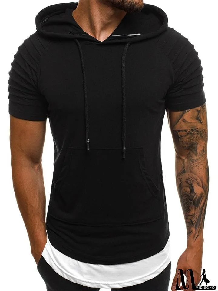 MidiSono - Men's Short Sleeve Hooded Tops