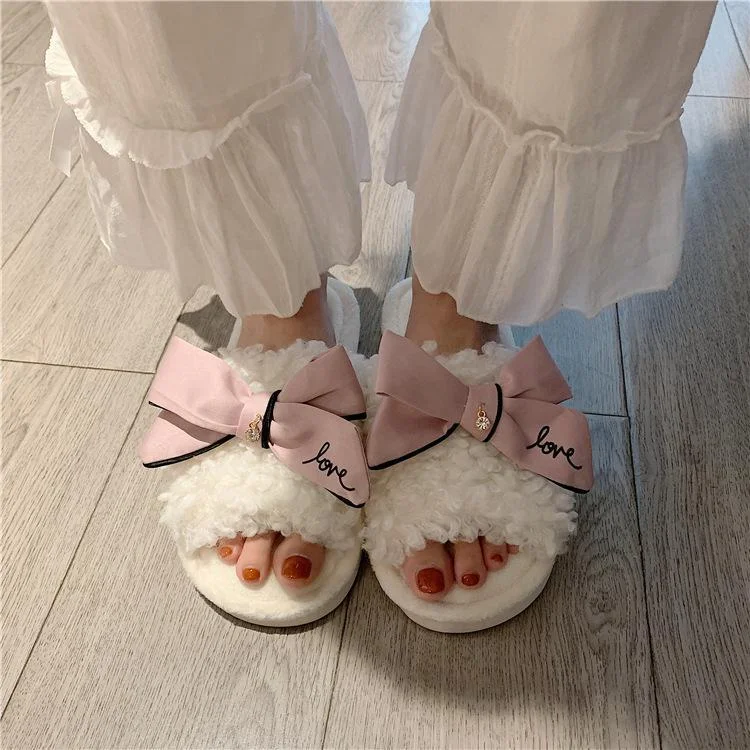 Cute Curly Wool Slippers