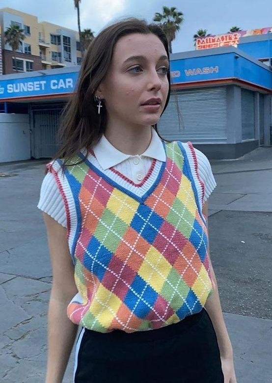 Rainbow Love Vintage Sweater Vest August Lemonade August Lemonade
