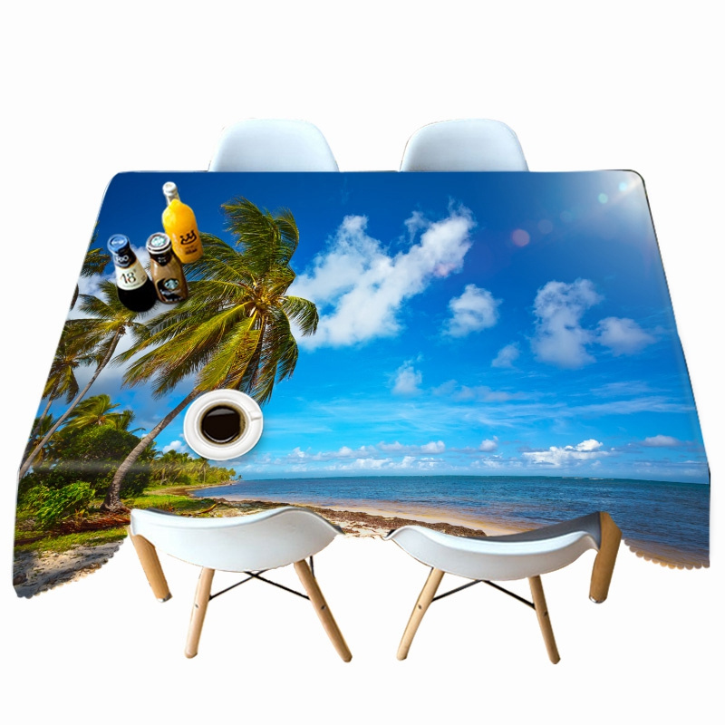 

Sunset Seascape - 3D Tablecloth, 140*140cm, 501 Original