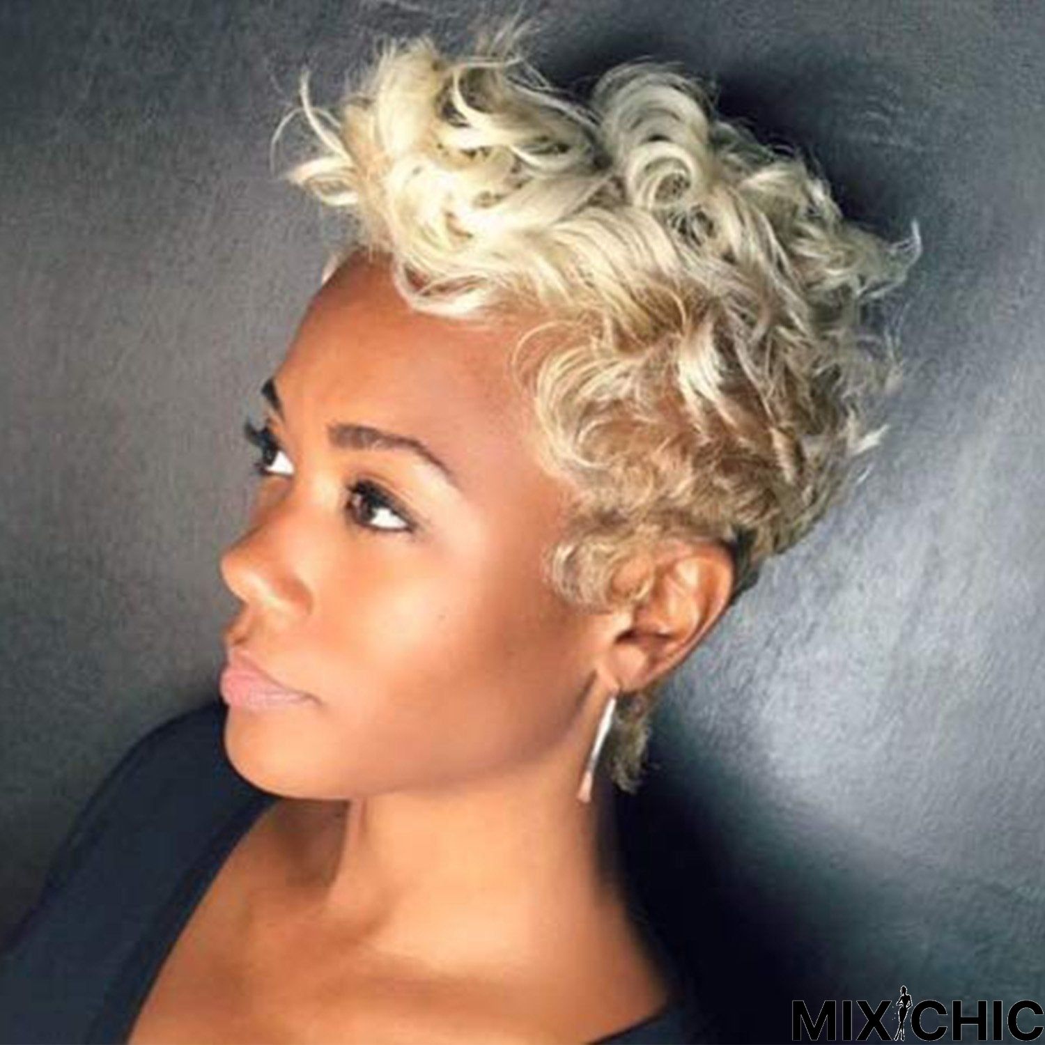 European and American Short Curly Hair Wig Chemical Fiber Hair Hood