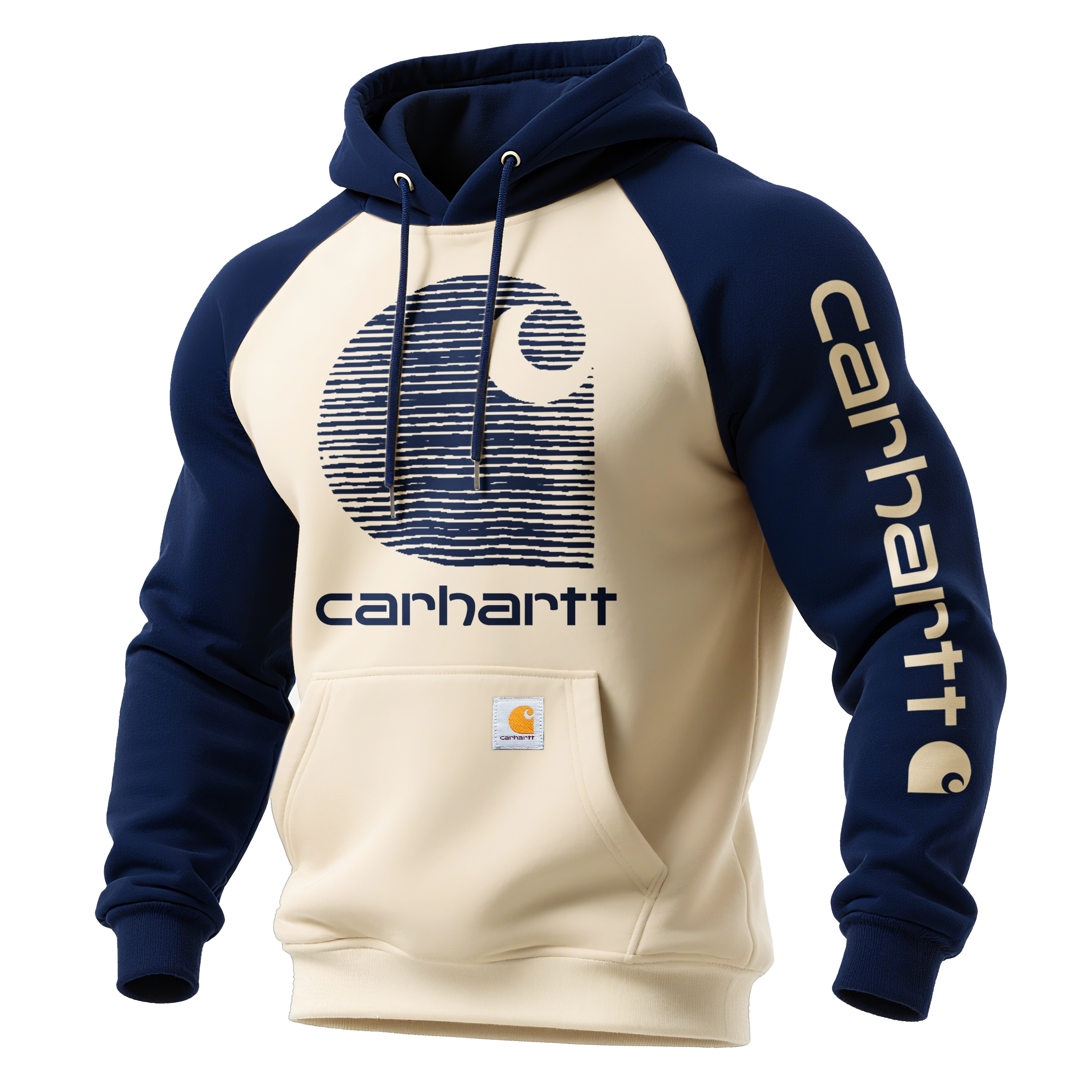 Loose Casual Contrast Color Raglan Sleeve Hooded Sweatshirt