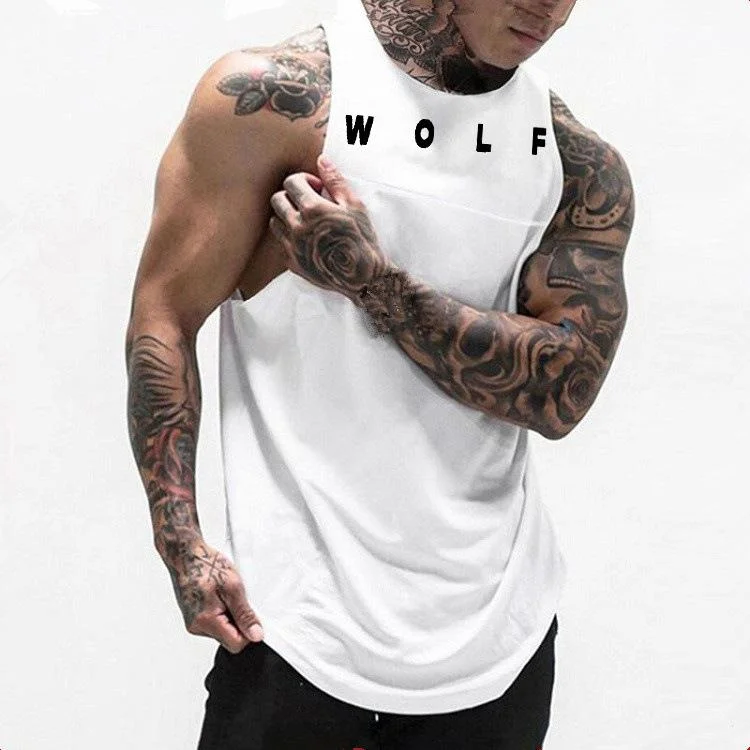 Fitness Printed Crew Neck Vest