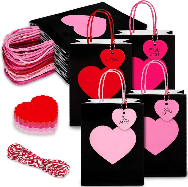 Valentine'S Day Minimalist Heart Shape Paper Party Gift Bags Party Supplies Gift Wrapping Supplies 1 Set