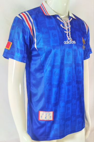 Retro 1996 France Home Football T-Shirt Thai Quality