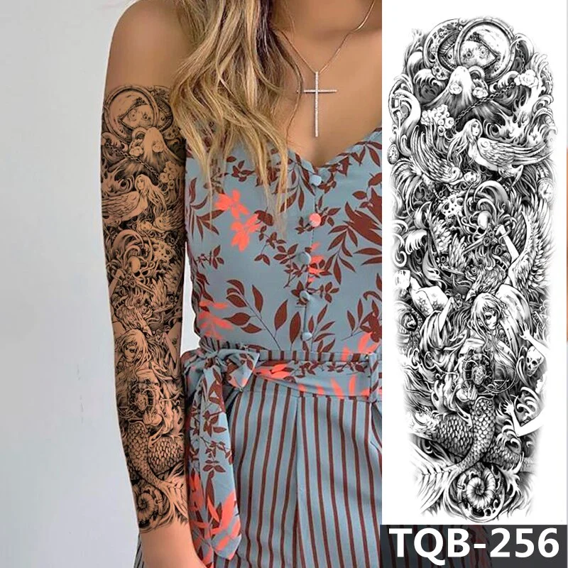 1Sheet Extra Large Temporary Tattoos Full Arm and Eagle ArmTattoo Sleeves for Men Women