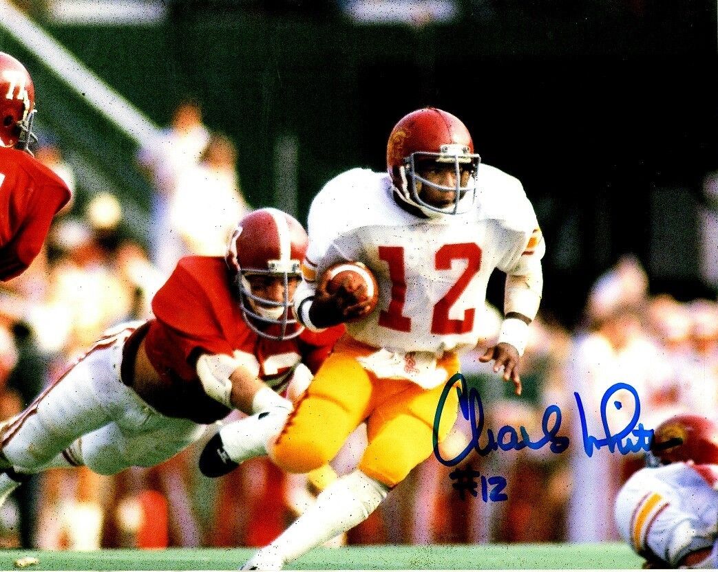 Autographed CHARLES WHITE 8x10 University of Southern California Photo Poster painting - w/COA