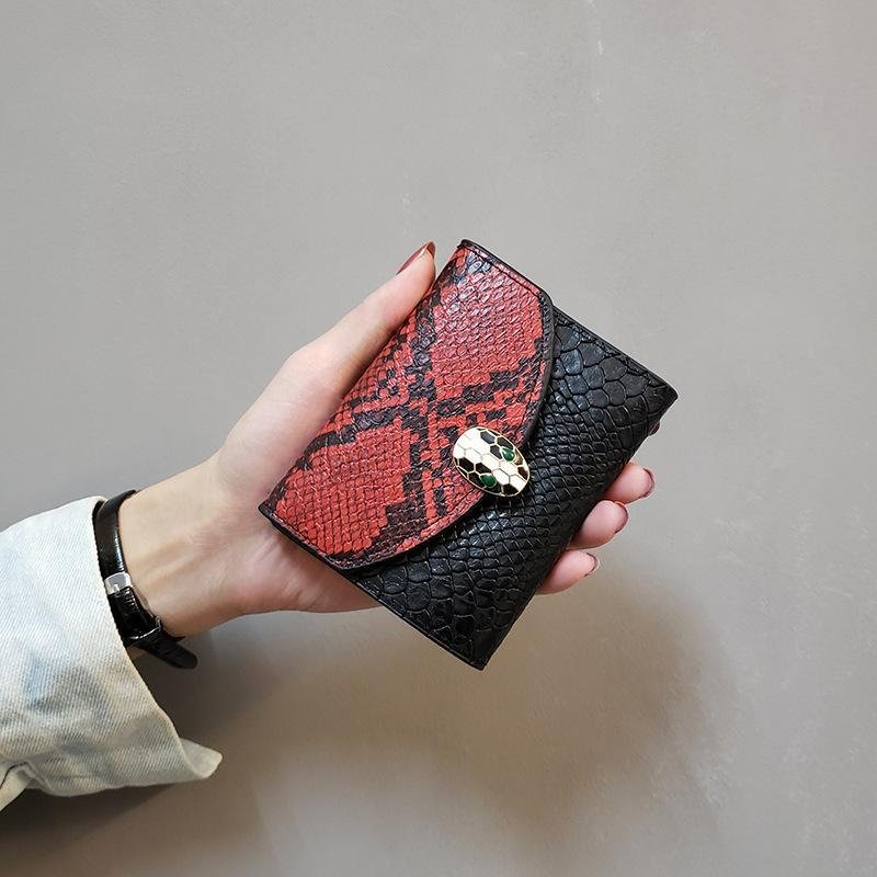Snake Print Tri-Fold Coin Purse