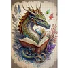 (Big Size)Dragon Reading Book - 11CT Counted Cross Stitch - 40*60cm