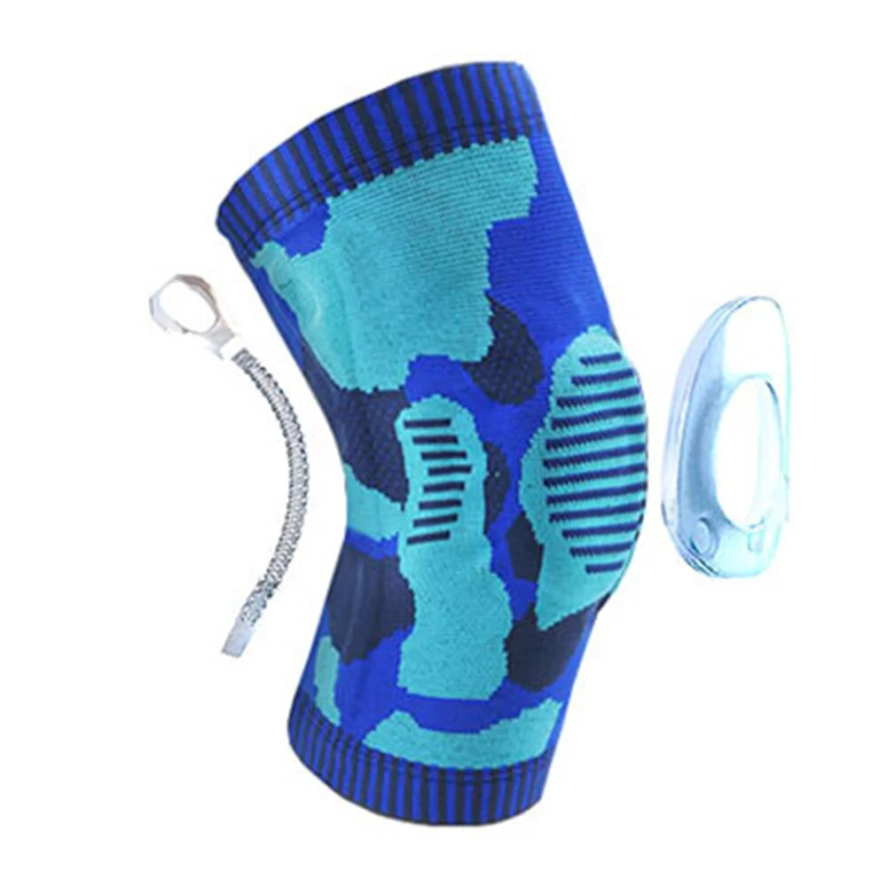 Uveng Knee Brace Silicone Spring Full Strap Patella Medial Support Strong Meniscus Compression Protection Sport Pads Running Basket