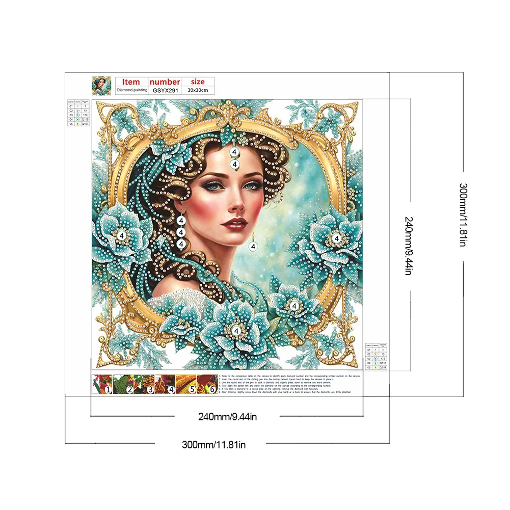 Diamond Painting - Partial Special Shaped Drill - Fashion Lady(Canvas|30*30cm)