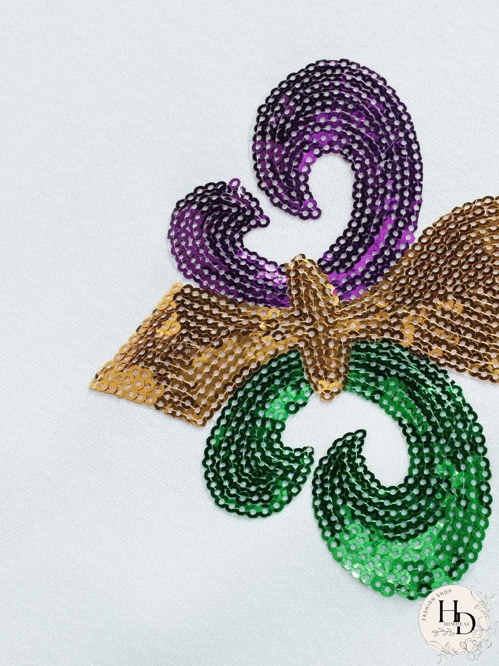 White Carnival Sparkle Graphic Crew Neck Sweatshirt