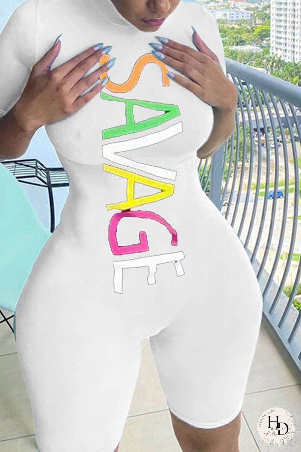 Orange Casual letter Short Sleeve Jumpsuits