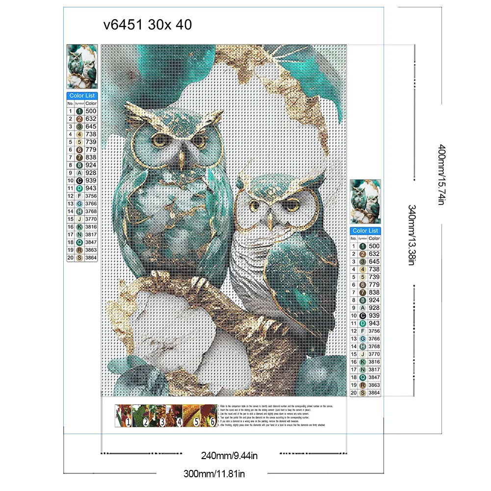 Diamond Painting - Full Round Drill - Owl(Canvas|30*40cm)