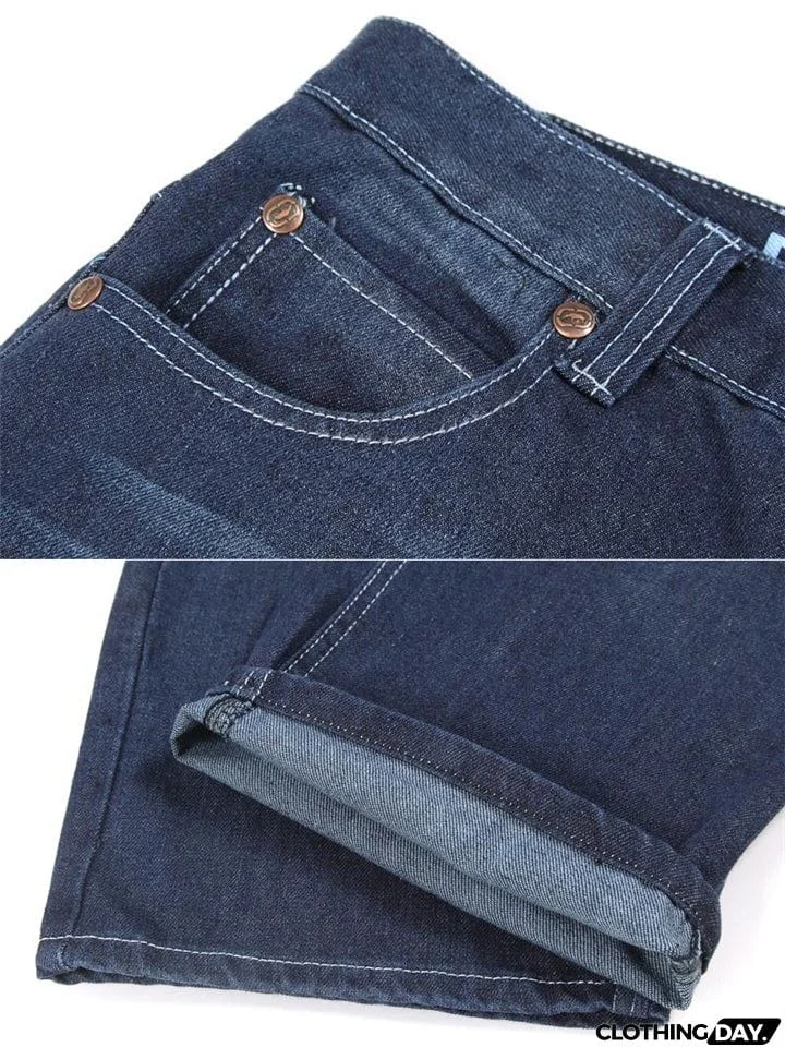 Loose-Fit Faded Effect Classic Pocket Wide-Leg Full-Length Jeans