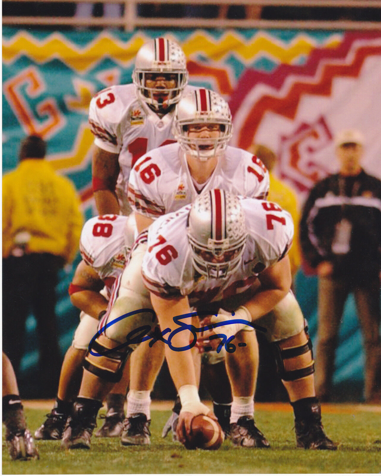 ALEX STEPANOVICH OHIO STATE BUCKEYES 2002 NATIONAL CHAMPS ACTION SIGNED 8x10