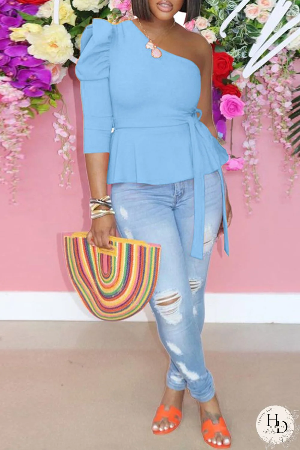 Black Fashion Casual Solid Backless Oblique Collar Tops