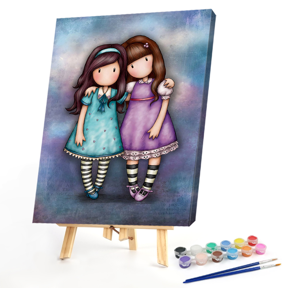 

40*50CM - Paint By Numbers - Two Girls, 501 Original