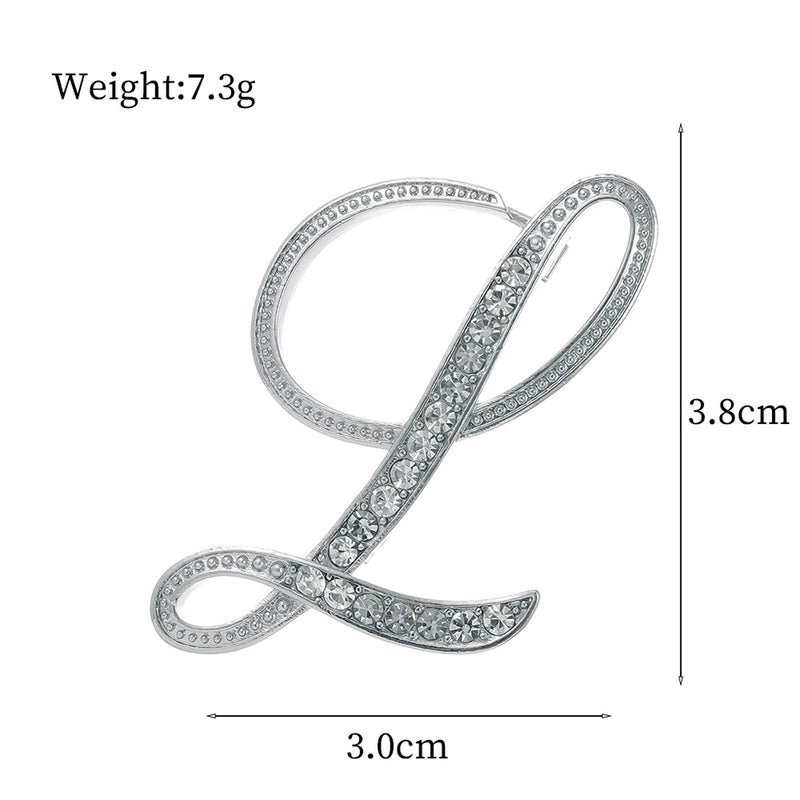 Minimalist Pin Letter Zinc Alloy Plating Inlay Rhinestones Unisex Brooches